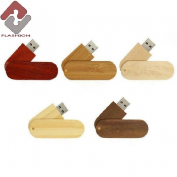 Wooden rotate usb flash drive