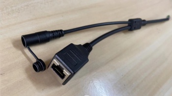 Custom RJ45 magnetics connector and DC  custom CCTV cable